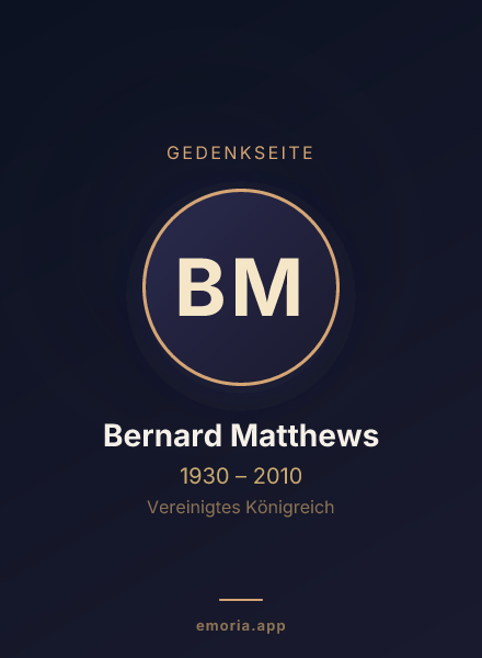 Gedenkportrait von Bernard Matthews
