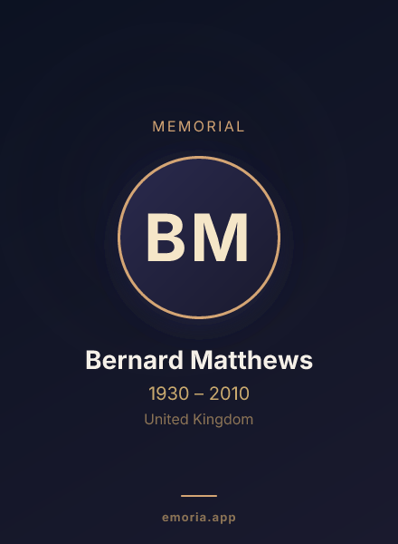 Memorial portrait of Bernard Matthews