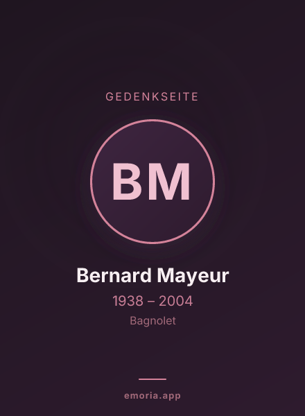 Gedenkportrait von Bernard Mayeur