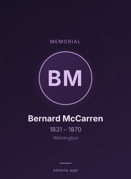 Memorial portrait of Bernard McCarren