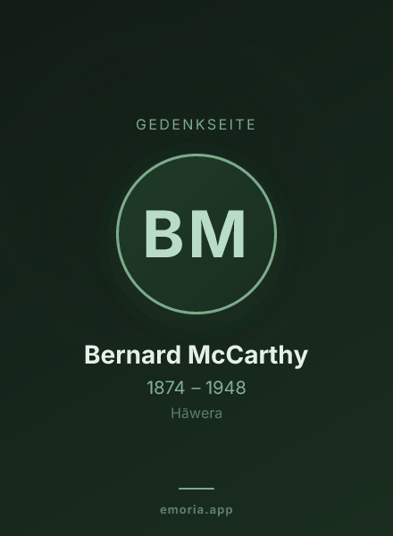 Gedenkportrait von Bernard McCarthy