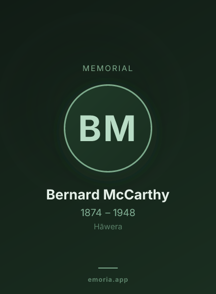 Memorial portrait of Bernard McCarthy