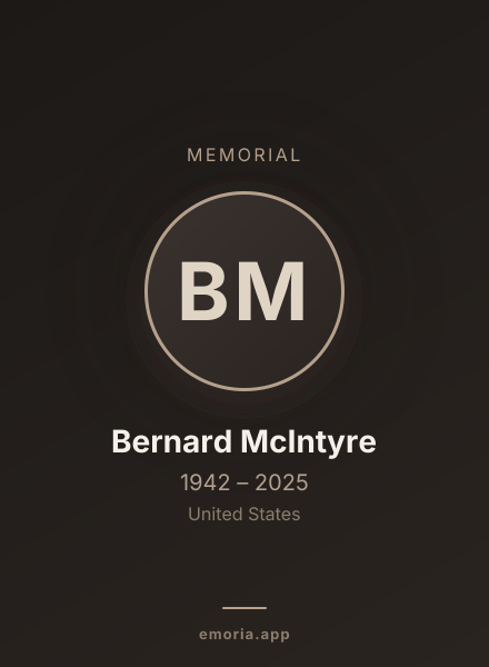 Memorial portrait of Bernard McIntyre