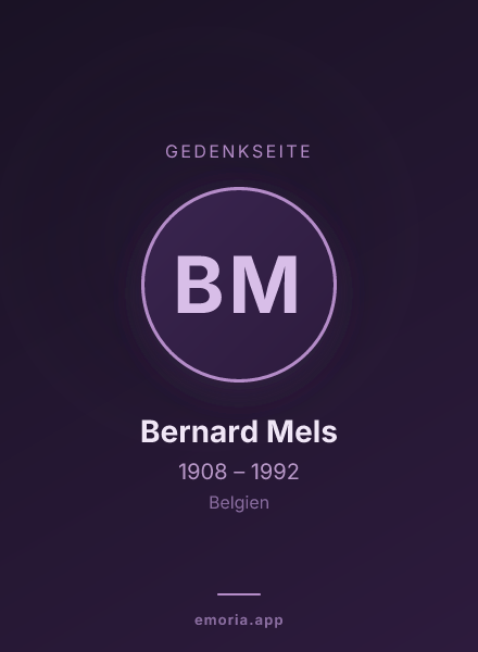 Gedenkportrait von Bernard Mels