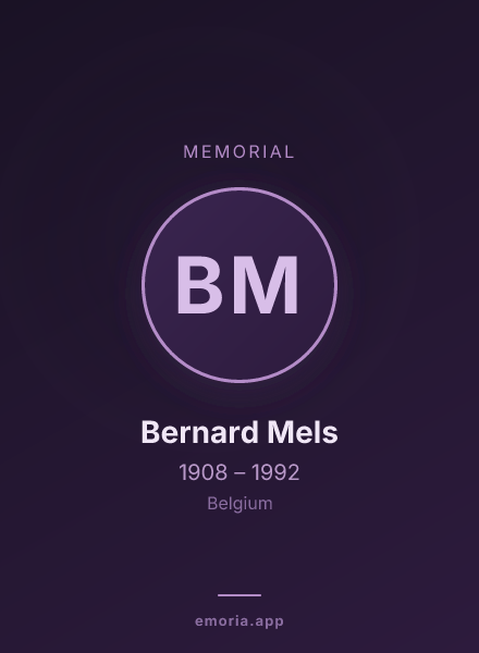 Memorial portrait of Bernard Mels