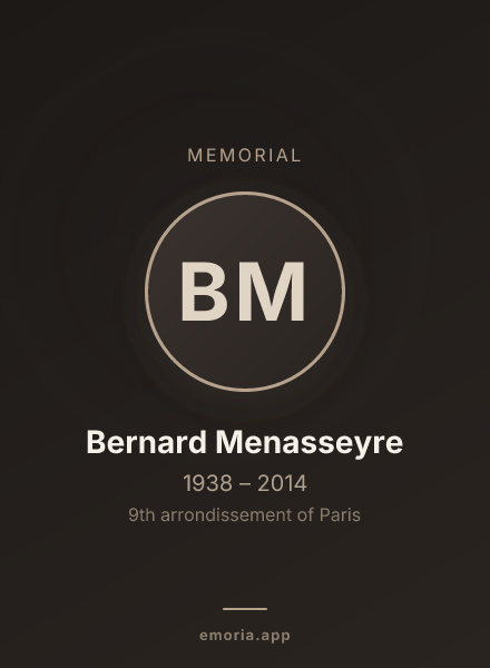 Memorial portrait of Bernard Menasseyre