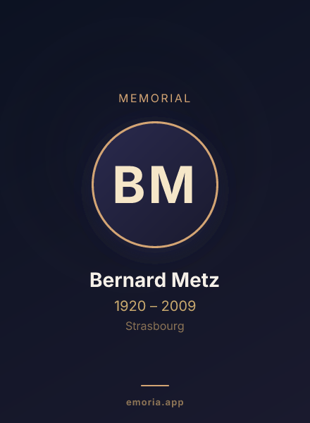 Memorial portrait of Bernard Metz