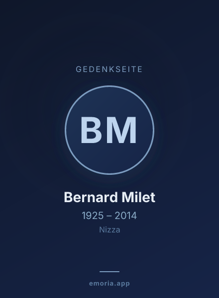 Gedenkportrait von Bernard Milet
