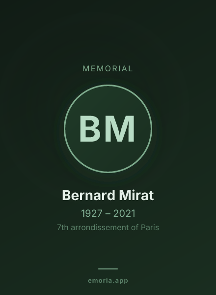 Memorial portrait of Bernard Mirat