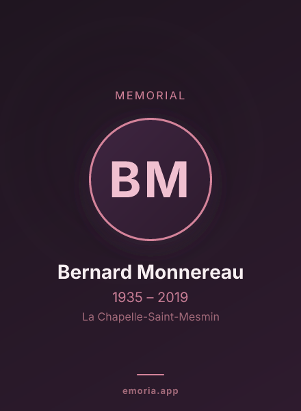 Memorial portrait of Bernard Monnereau