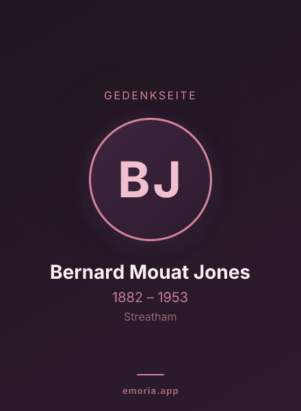 Gedenkportrait von Bernard Mouat Jones