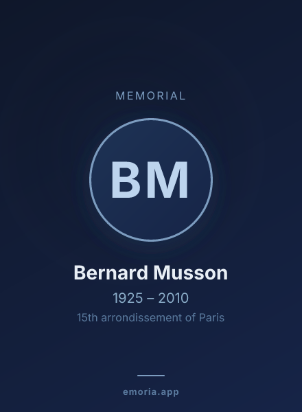 Memorial portrait of Bernard Musson