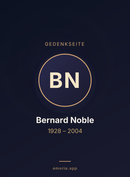 Gedenkportrait von Bernard Noble