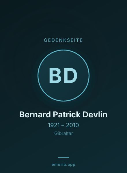Gedenkportrait von Bernard Patrick Devlin