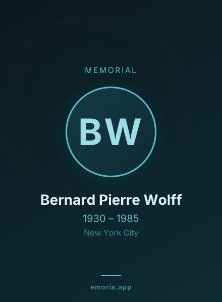 Memorial portrait of Bernard Pierre Wolff