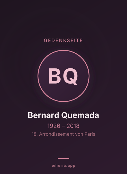 Gedenkportrait von Bernard Quemada
