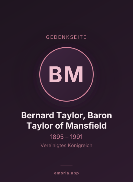 Gedenkportrait von Bernard Taylor, Baron Taylor of Mansfield