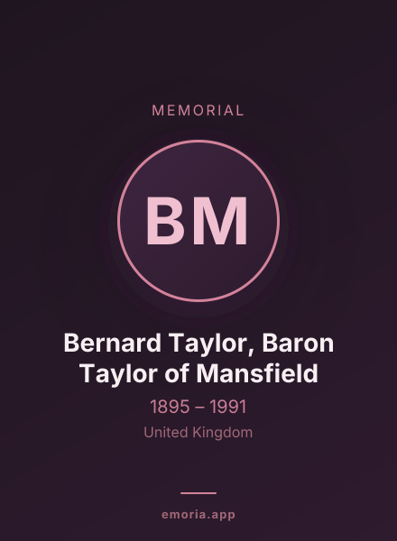 Memorial portrait of Bernard Taylor, Baron Taylor of Mansfield