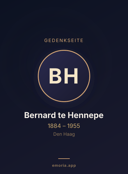 Gedenkportrait von Bernard te Hennepe