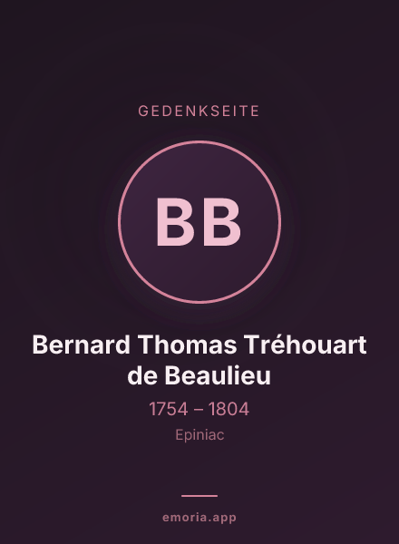 Gedenkportrait von Bernard Thomas Tréhouart de Beaulieu