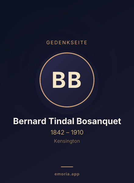 Gedenkportrait von Bernard Tindal Bosanquet