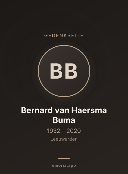 Gedenkportrait von Bernard van Haersma Buma