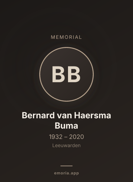Memorial portrait of Bernard van Haersma Buma