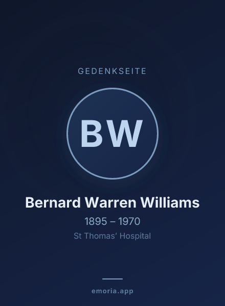 Gedenkportrait von Bernard Warren Williams