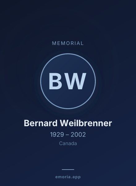 Memorial portrait of Bernard Weilbrenner