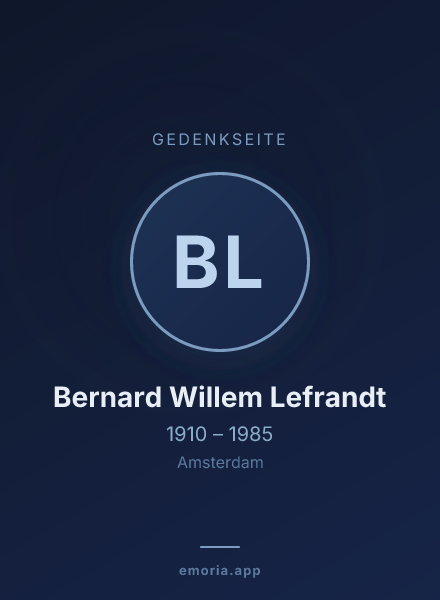 Gedenkportrait von Bernard Willem Lefrandt