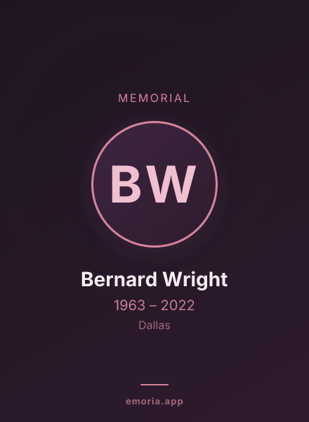 Memorial portrait of Bernard Wright