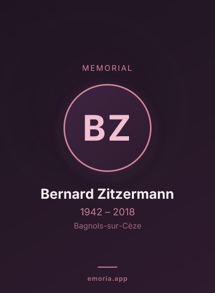 Memorial portrait of Bernard Zitzermann