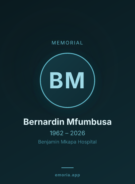 Memorial portrait of Bernardin Mfumbusa