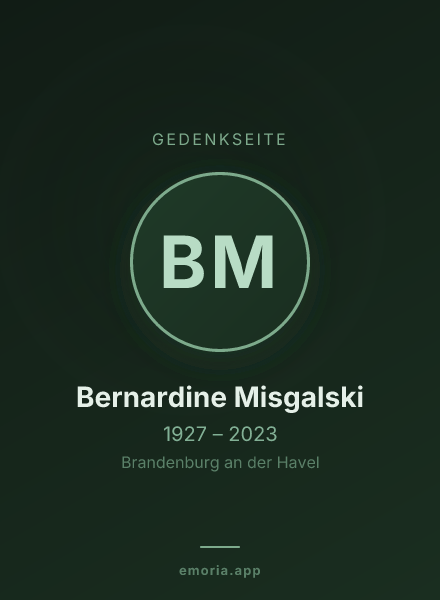 Gedenkportrait von Bernardine Misgalski