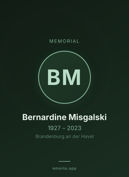 Memorial portrait of Bernardine Misgalski