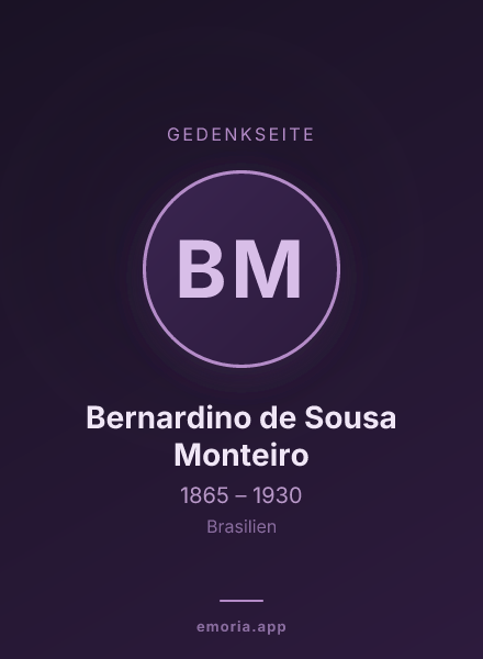 Gedenkportrait von Bernardino de Sousa Monteiro