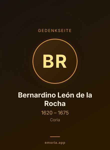 Gedenkportrait von Bernardino León de la Rocha