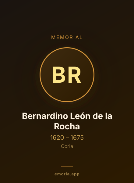 Memorial portrait of Bernardino León de la Rocha