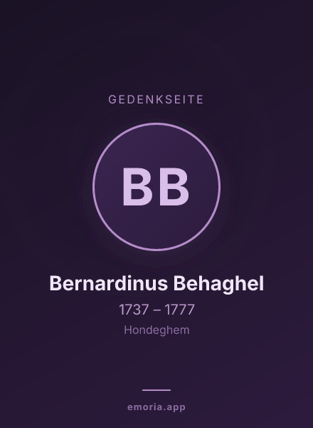 Gedenkportrait von Bernardinus Behaghel