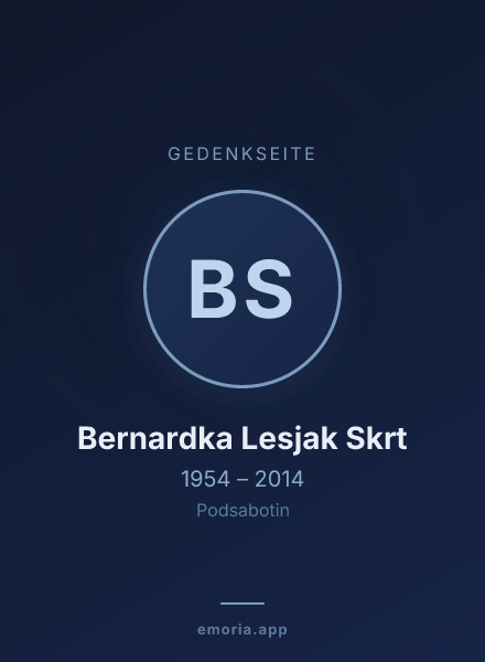 Gedenkportrait von Bernardka Lesjak Skrt