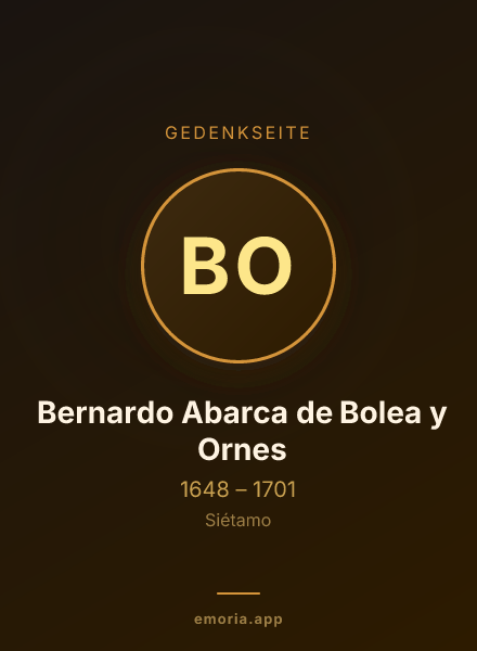 Gedenkportrait von Bernardo Abarca de Bolea y Ornes