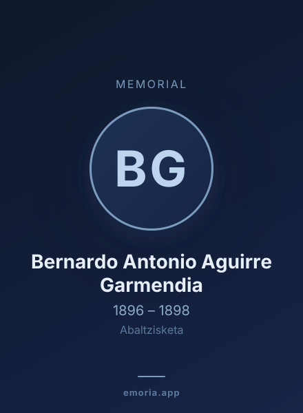 Memorial portrait of Bernardo Antonio Aguirre Garmendia