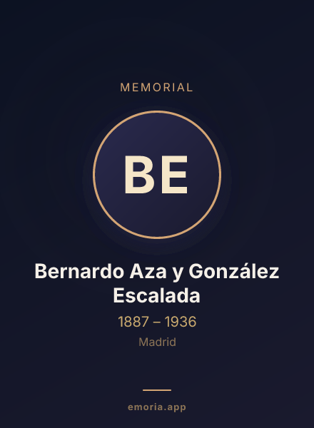 Memorial portrait of Bernardo Aza y González Escalada