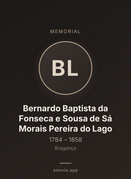 Memorial portrait of Bernardo Baptista da Fonseca e Sousa de Sá Morais Pereira do Lago