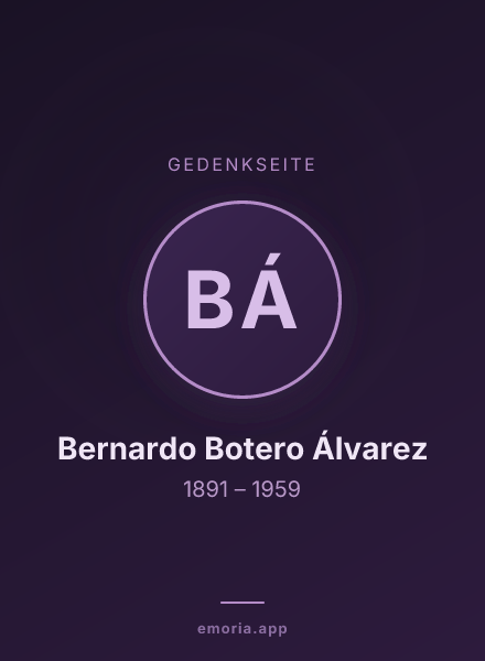Gedenkportrait von Bernardo Botero Álvarez