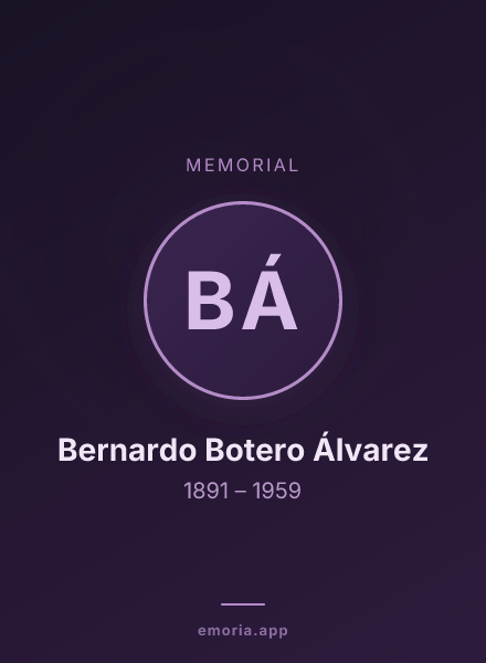 Memorial portrait of Bernardo Botero Álvarez