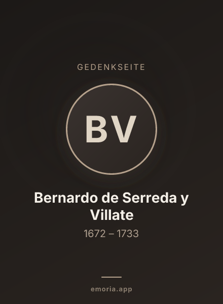 Gedenkportrait von Bernardo de Serreda y Villate