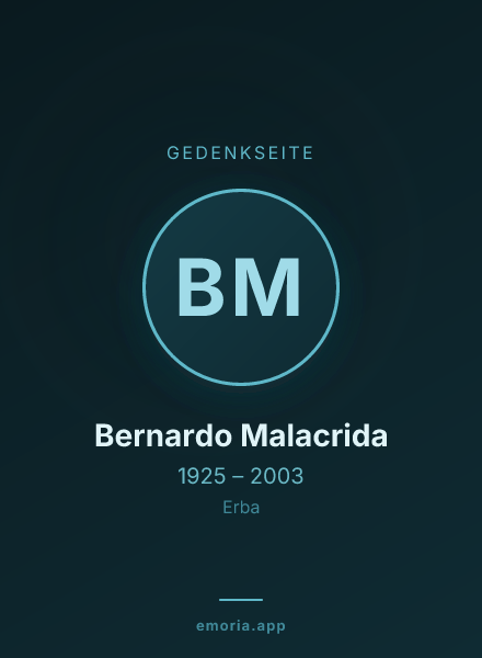 Gedenkportrait von Bernardo Malacrida