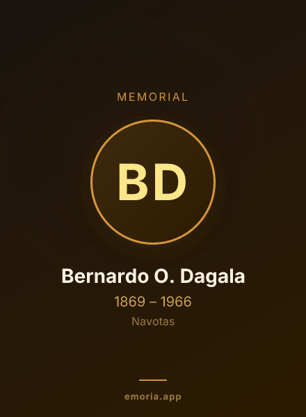 Memorial portrait of Bernardo O. Dagala