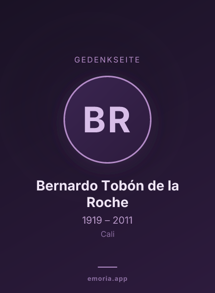 Gedenkportrait von Bernardo Tobón de la Roche